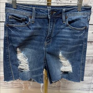 New York & Company Blue High-Waist Shorts